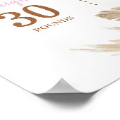 Roze pompoen 1e verjaardag mijlpaal teken poster (Hoek)