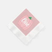 Roze Pompoen 1e Verjaardag Servet (Hoek)