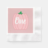 Roze Pompoen 1e Verjaardag Servet (Voorkant)