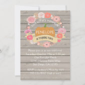 Roze pompoen 2e verjaardag van de uitnodiging van  (Voorkant)