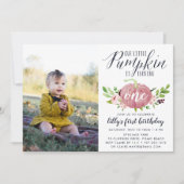 Roze Pompoen Aangepaste Leeftijd Verjaardagsfeest  Kaart (Voorkant)