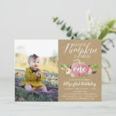 Roze Pompoen Aangepaste Leeftijd Verjaardagsfeest  Kaart (Staand voorkant)