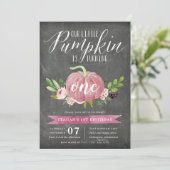 Roze Pompoen Aangepaste Leeftijd Verjaardagsfeestj Kaart (Staand voorkant)