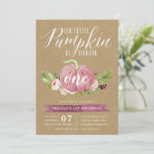 Roze Pompoen Aangepaste Leeftijd Verjaardagsfeestj Kaart (Staand voorkant)
