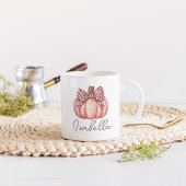 Roze Pompoen Aangepaste Naam Herfst Autumn Koffie Mok