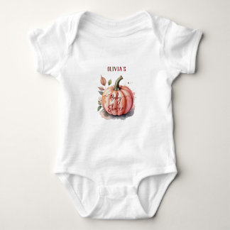 Roze Pompoen Aquarel Boho Meisje Baby Shower Romper