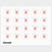 Roze pompoen | Autumn Baby shower Dank u Ronde Sticker (Vel)