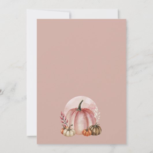 Roze pompoen Baby Girl Herfst Sip en zie Meet Gree Kaart (Achterkant)