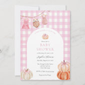 Roze Pompoen Baby Meisje Douche Arch Kaart (Voorkant)