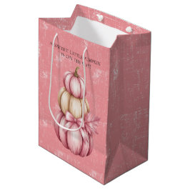 Roze Pompoen Baby Meisje Douche Medium Cadeauzakje