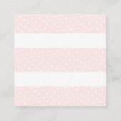 Roze Pompoen Baby Meisje Douche Preppy Stripes Sti Vierkante Visitekaartje (Achterkant)