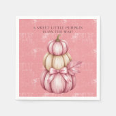 Roze Pompoen Baby Meisje Douche Servet (Voorkant)