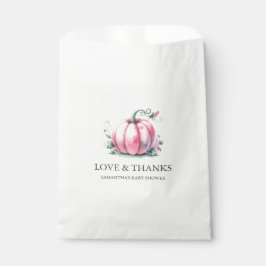 Roze Pompoen Baby Shower Bedankzakje