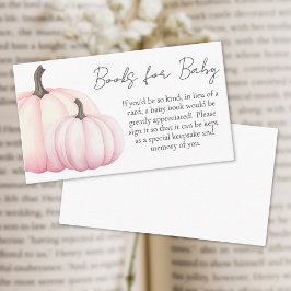 Roze Pompoen Baby Shower Boeken Voor Baby Informatiekaartje