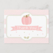 Roze pompoen Baby shower dank u Briefkaart (Voorkant)