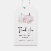 Roze pompoen Baby shower Dank u Labels Cadeaulabel (Voorkant)