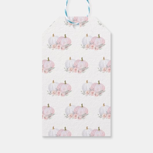 Roze pompoen Baby shower Dank u Labels Cadeaulabel (Achterkant)