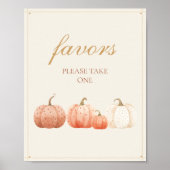 Roze Pompoen Baby Shower Favoren Poster (Voorkant)