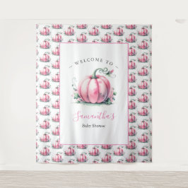 Roze Pompoen Baby shower Foto Achtergronden Wandkleed