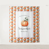 Roze Pompoen Baby shower Foto Achtergronden Wandkleed (Voorkant)