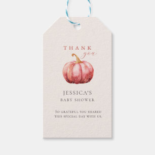 Roze Pompoen Baby shower Gift Label Cadeaulabel