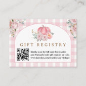 Roze Pompoen Baby shower Gift Registry Kaart (Voorkant)