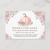 Roze pompoen Baby shower Herfst Boeken voor Baby E Informatiekaartje (Voorkant)
