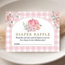 Roze Pompoen Baby shower Herfst Luier Raffle