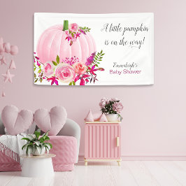 Roze Pompoen Baby shower Horizontaal Spandoek