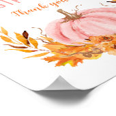 Roze Pompoen Baby shower Kaarten Cadeaubord Poster (Hoek)