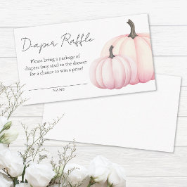 Roze Pompoen Baby Shower Luier Raffle Informatiekaartje