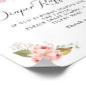 Roze Pompoen Baby shower Luier Raffle Teken Poster (Hoek)