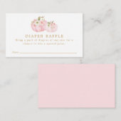Roze Pompoen Baby shower Luier Raffle Ticket Informatiekaartje (Voorkant / Achterkant)