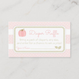 Roze Pompoen Baby shower Luier Raffle Ticket Informatiekaartje