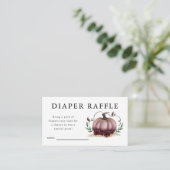 Roze Pompoen Baby shower Luier Raffle Ticket Informatiekaartje (Staand voorkant)