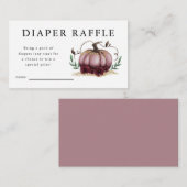 Roze Pompoen Baby shower Luier Raffle Ticket Informatiekaartje (Voorkant / Achterkant)