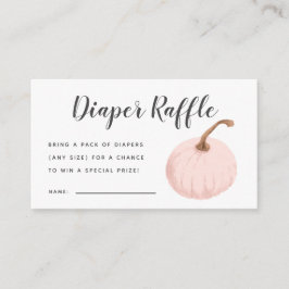 Roze Pompoen Baby shower Luier Raffle Ticket Informatiekaartje