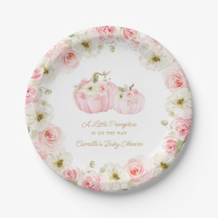 Roze Pompoen Baby shower Papier Borden Papieren Bordje