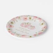 Roze Pompoen Baby shower Papier Borden Papieren Bordje (Gekanteld)
