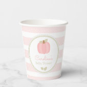 Roze Pompoen Baby shower Papier Cups Papieren Bekers (Achterkant)