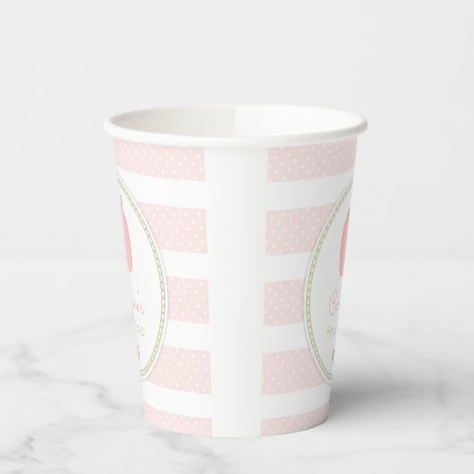 Roze Pompoen Baby shower Papier Cups Papieren Bekers (Links)