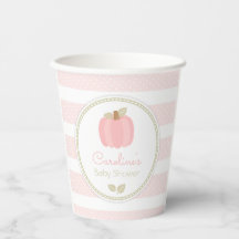 Roze Pompoen Baby shower Papier Cups