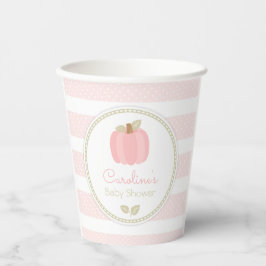 Roze Pompoen Baby shower Papier Cups Papieren Bekers