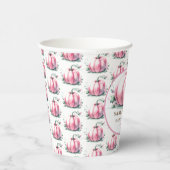 Roze Pompoen Baby shower Papier Cups Papieren Bekers (Rechts)