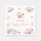 Roze Pompoen Baby shower Papier Servet (Voorkant)