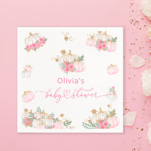 Roze Pompoen Baby shower Papier Servet