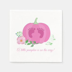 Roze Pompoen Baby shower Papieren servetten