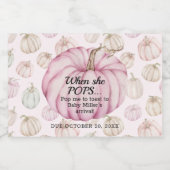 Roze pompoen Baby shower Pop IT Mini Sparkling Wijnetiket (Enkel label)