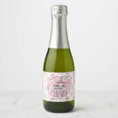 Roze pompoen Baby shower Pop IT Mini Sparkling Wijnetiket (Voorkant)