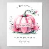 Roze pompoen Baby shower Posters (Voorkant)